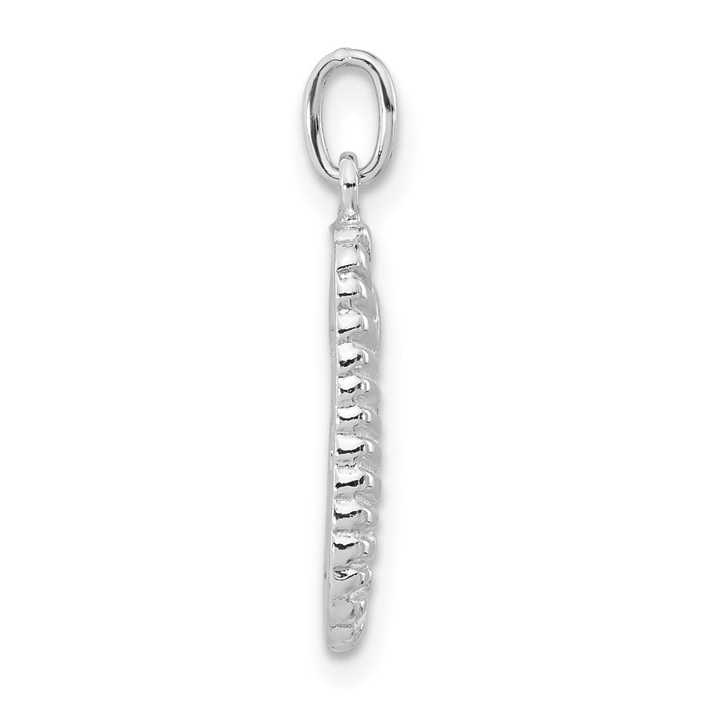 Sterling Silver Polished Black & Clear CZ Seahorse Pendant