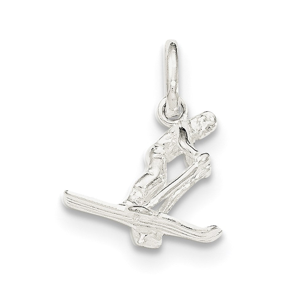 Sterling Silver Polished Skier Charm