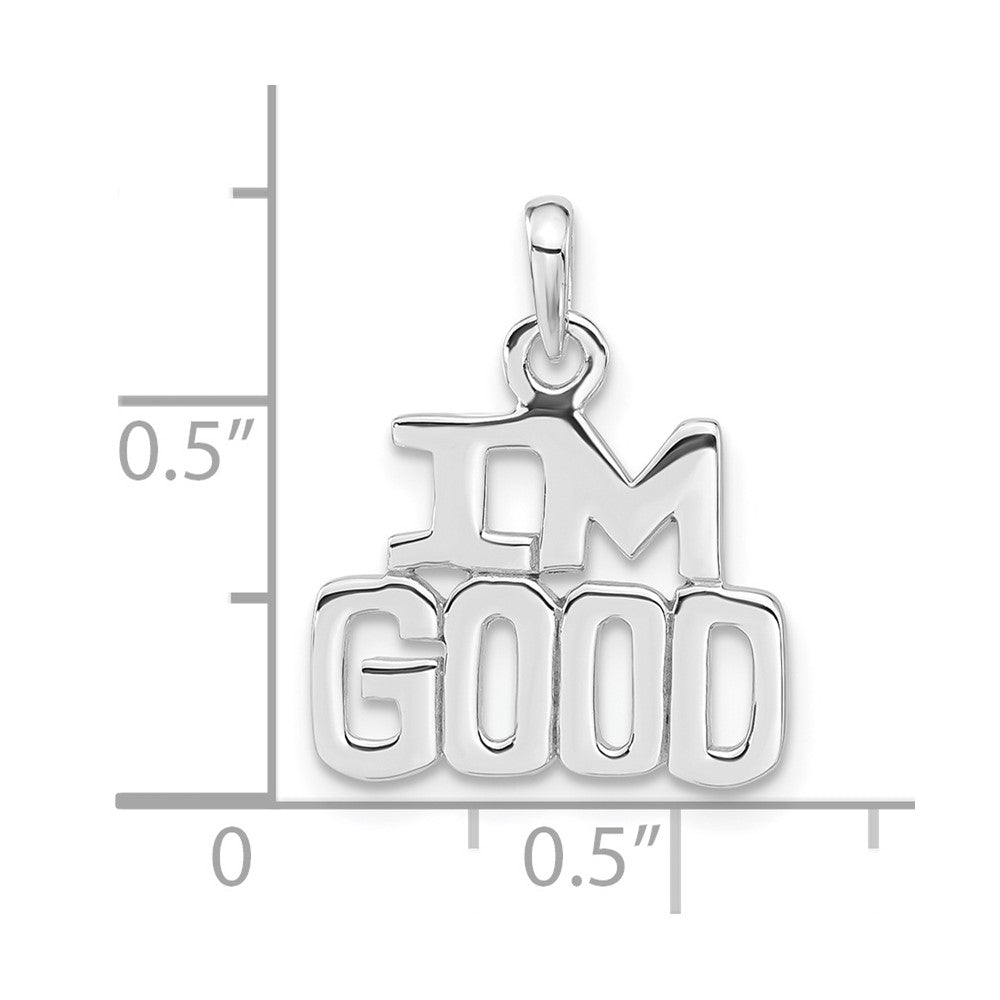 Sterling Silver Rhodium-plated Polished IM GOOD Pendant