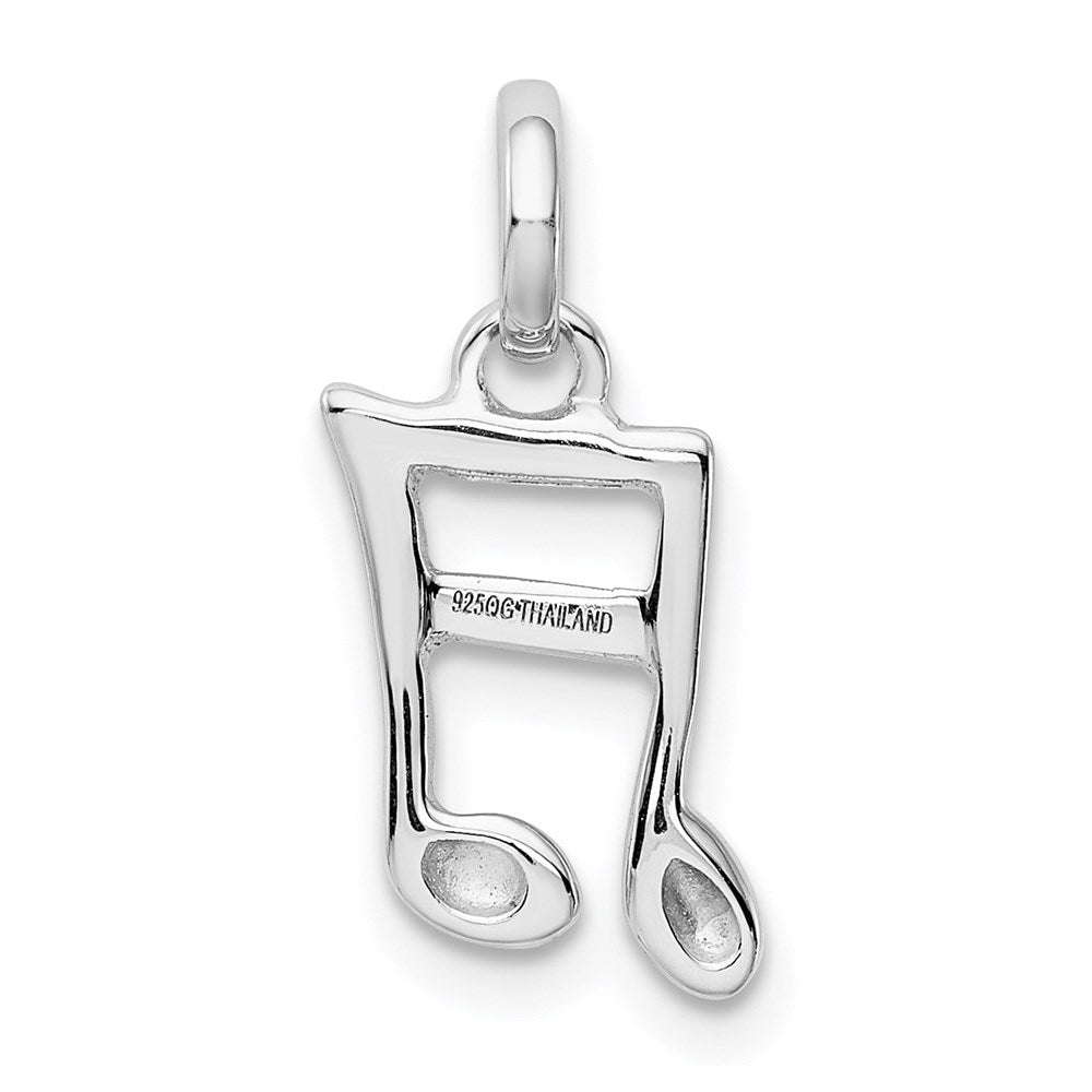 Sterling Silver Rhodium-plated Music Note Pendant