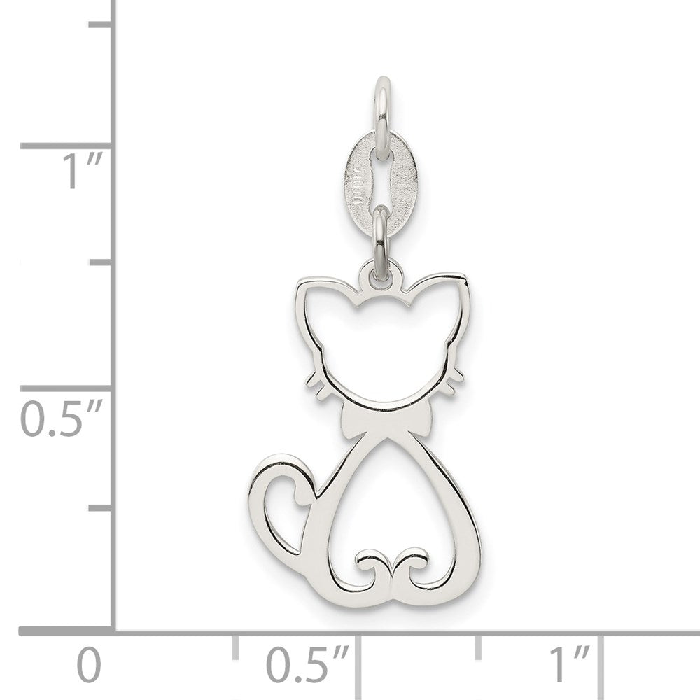 Sterling Silver Polished Cat Charm