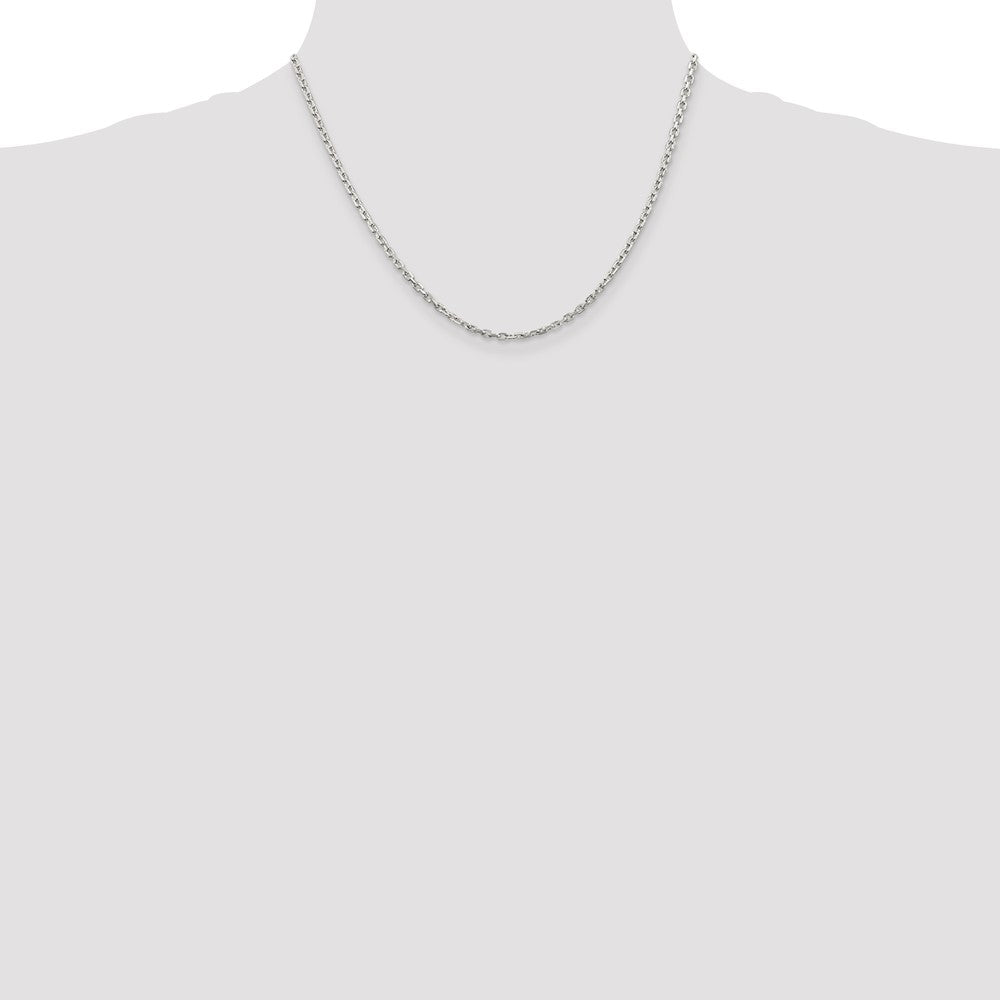 Sterling Silver 2.75mm Beveled Oval Cable Chain