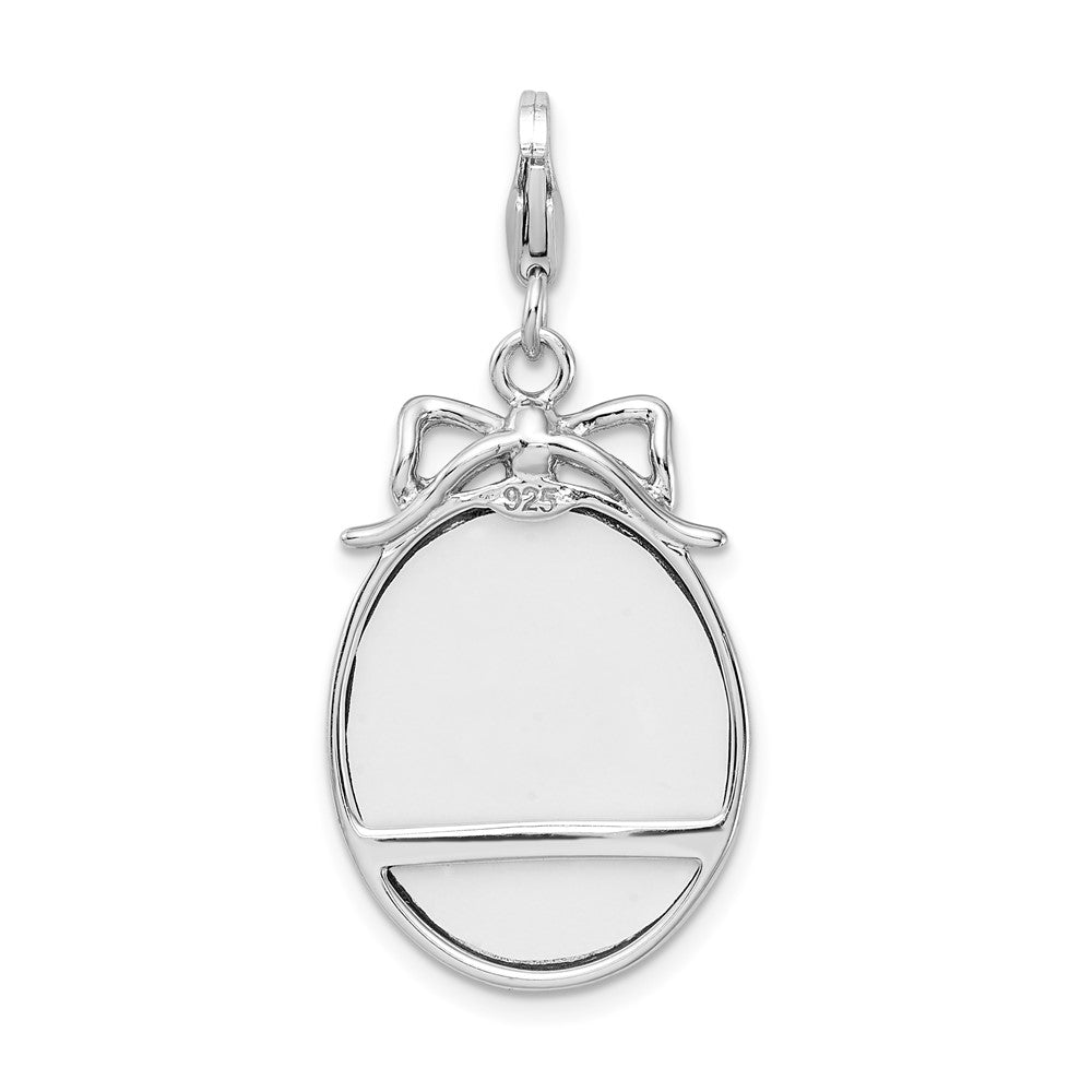 Amore La Vita Sterling Silver Rhodium-plated Polished 3-D Framed Bouquet Of Flowers Charm with Fancy Lobster Clasp