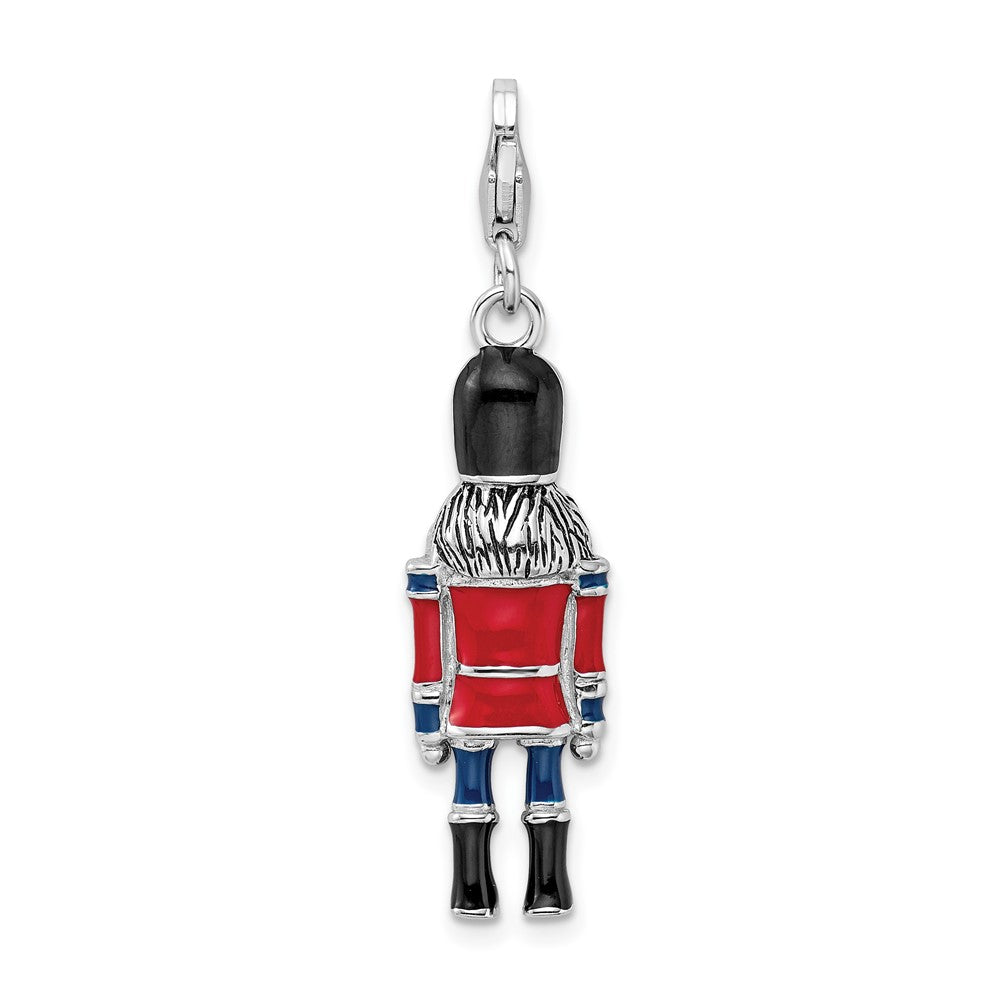 Sterling Silver 3-D Enameled Nut Cracker w/Lobster Clasp Charm