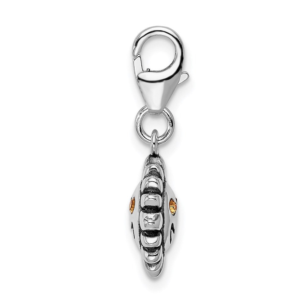 Amore La Vita Sterling Silver Rhodium-plated Polished 3-D Yellow Crystal From Swarovski Sun Charm with Fancy Lobster Clasp