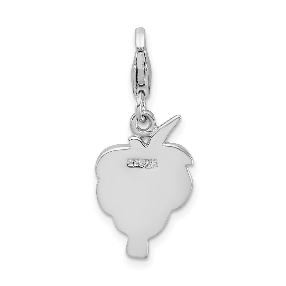 Amore La Vita Sterling Silver Rhodium-plated Polished Crystal From Swarovski Palm Tree Charm with Fancy Lobster Clasp