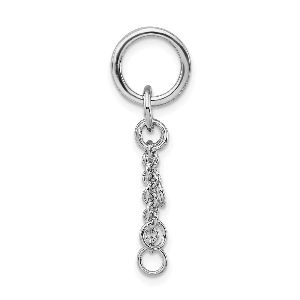 Amore La Vita Sterling Silver Rhodium-plated Polished Circle with Cable Chain Dangles Charm Carrier Pendant