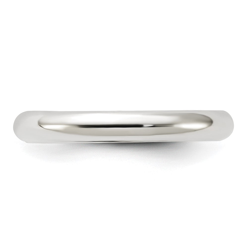 Sterling Silver Rhodium-plated 3mm Comfort Fit Size 13 Band