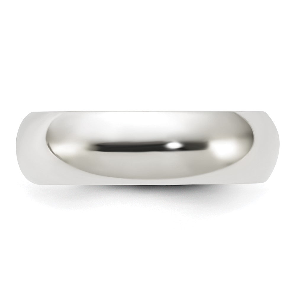 Sterling Silver Rhodium-plated 6mm Comfort Fit Size 13.5 Band