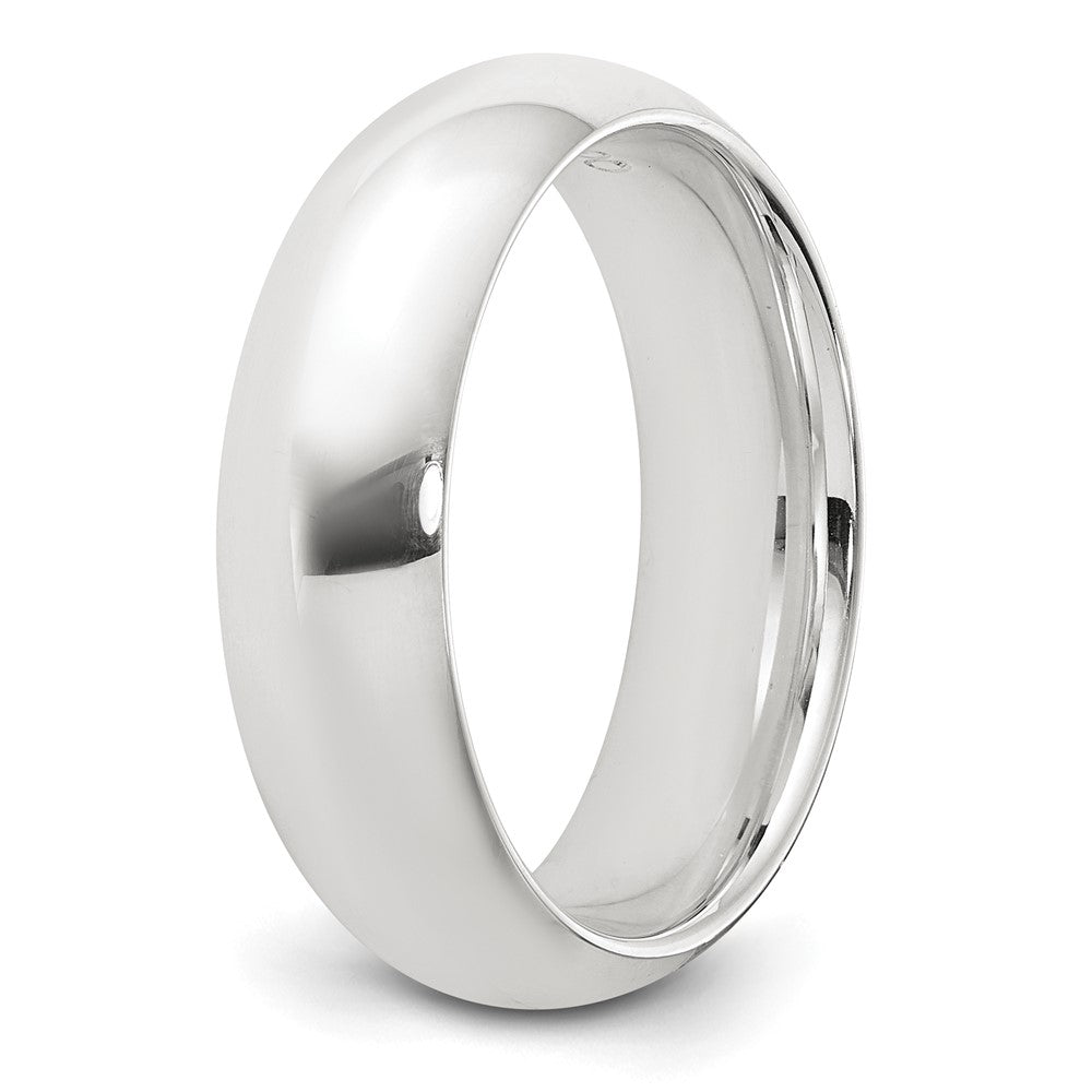 Sterling Silver Rhodium-plated 6mm Comfort Fit Size 12.5 Band