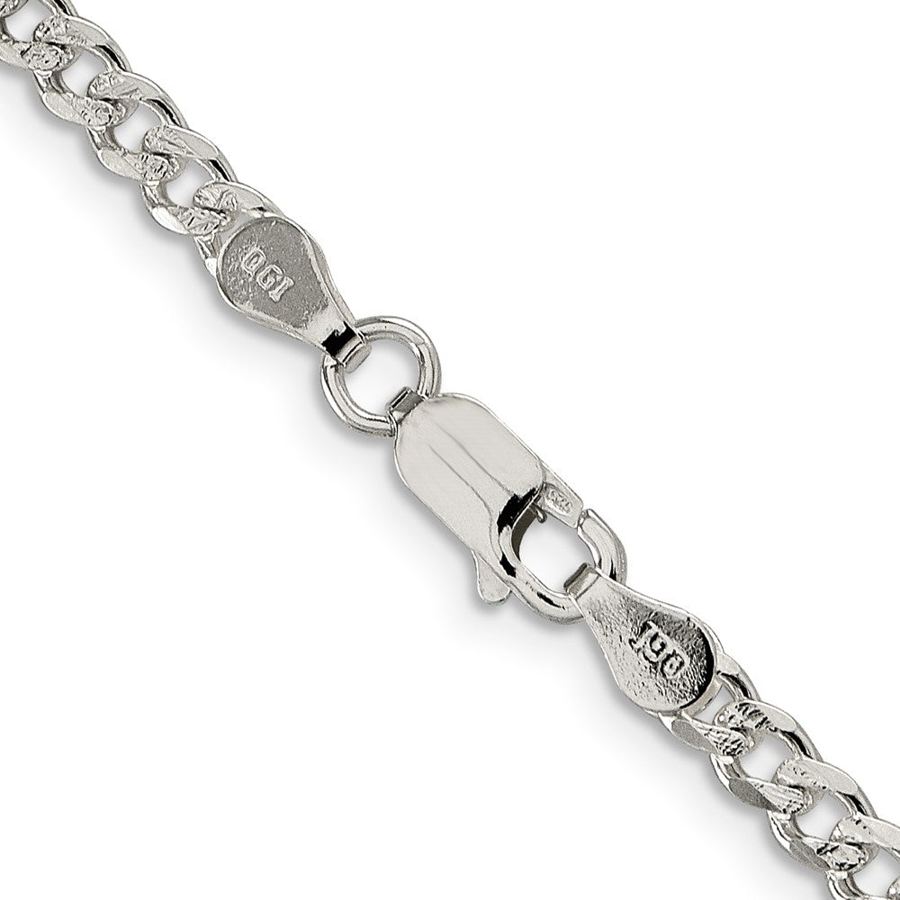 Sterling Silver 3.8mm PavÇ Curb Chain