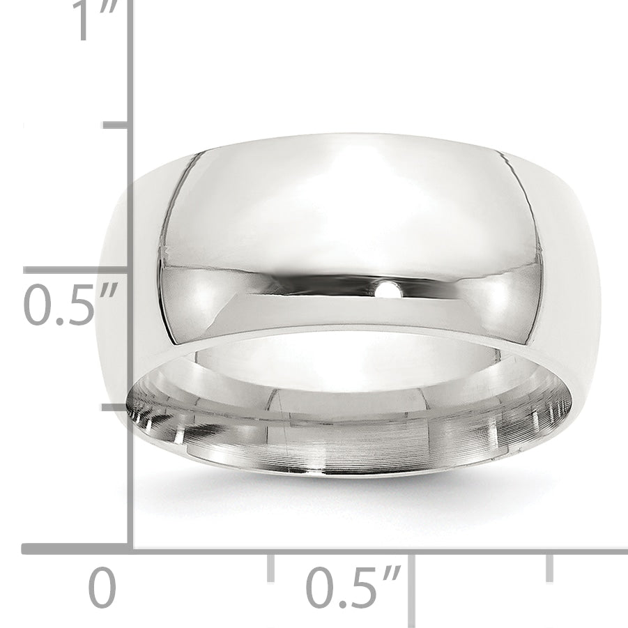 Sterling Silver 10mm Comfort Fit Size 11.5 Band