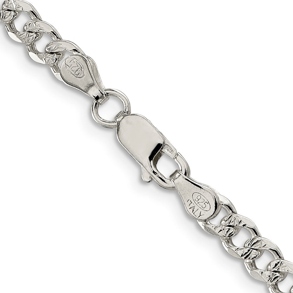 Sterling Silver 4.5mm PavÇ Curb Chain