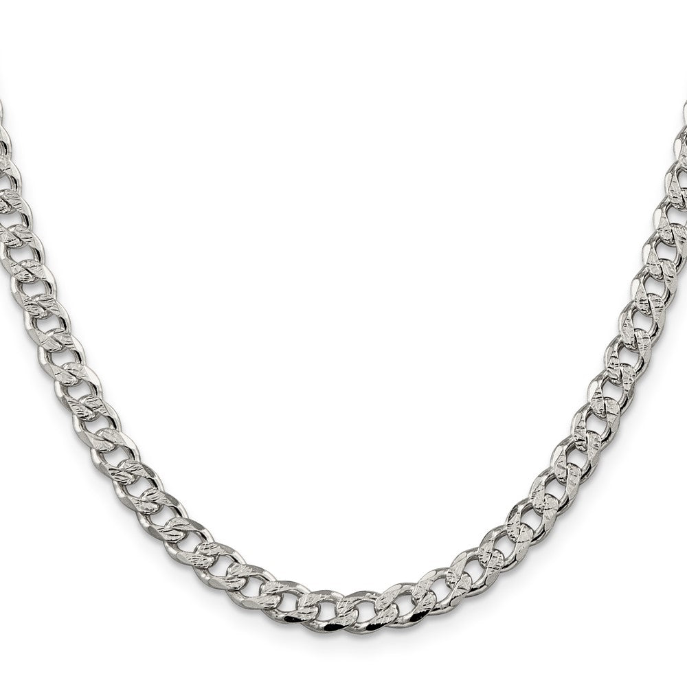 Sterling Silver 5.5mm PavÇ Curb Chain