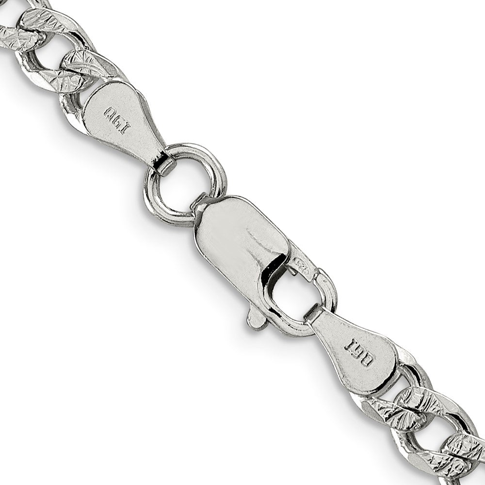 Sterling Silver 5.5mm PavÇ Curb Chain