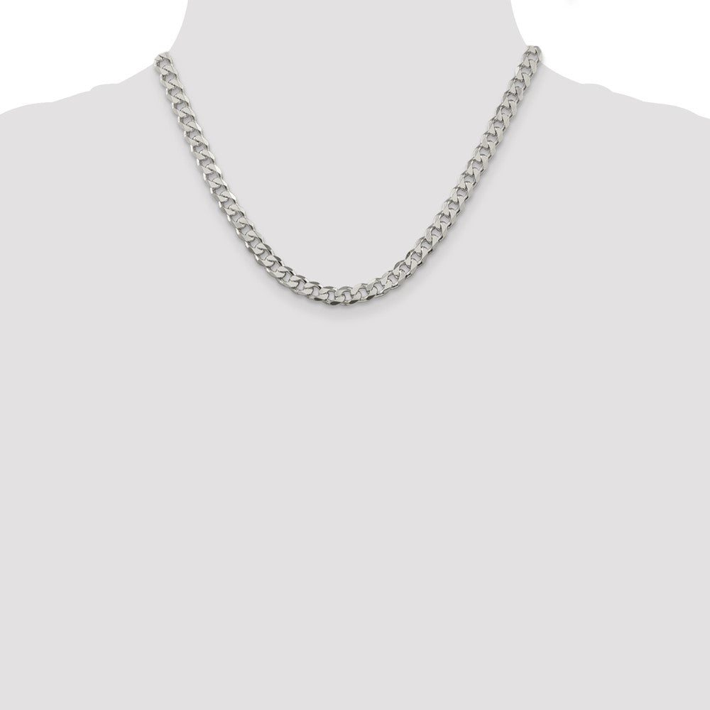 Sterling Silver 7mm PavÇ Curb Chain