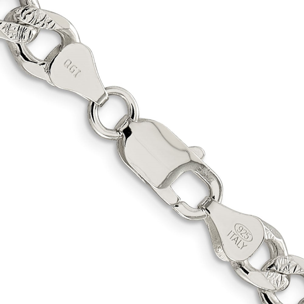 Sterling Silver 7.5mm PavÇ Curb Chain