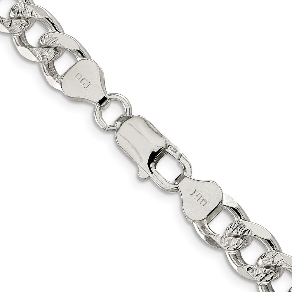 Sterling Silver 8.3mm Pav√á Curb Chain
