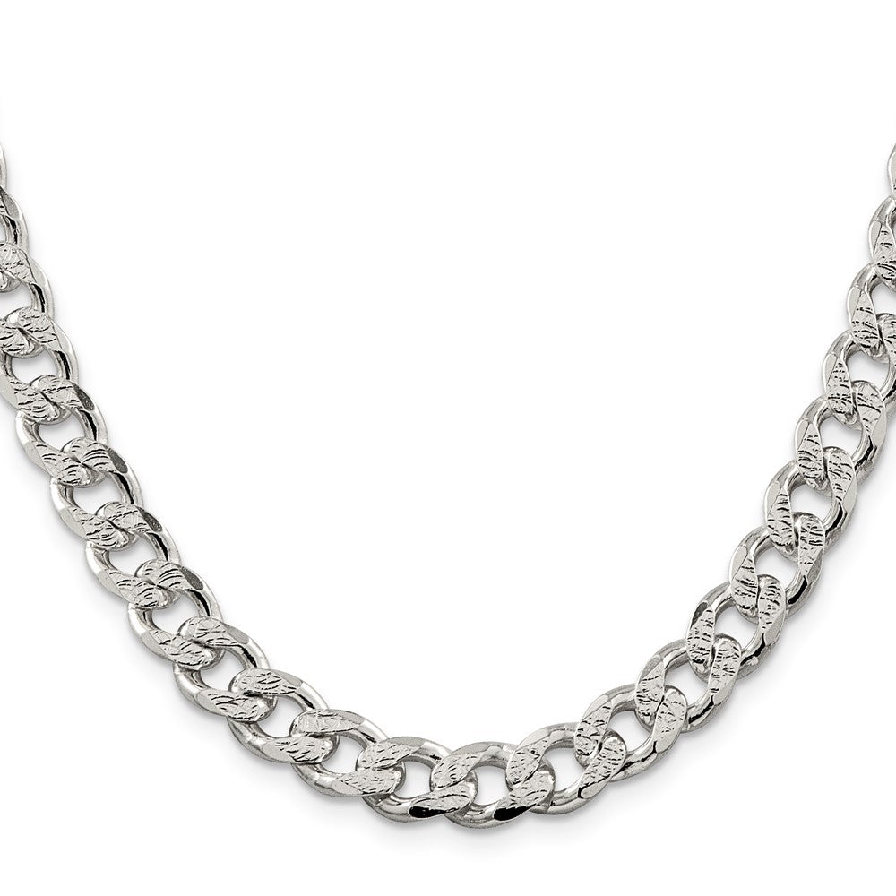 Sterling Silver 9.3mm Pav√á Curb Chain
