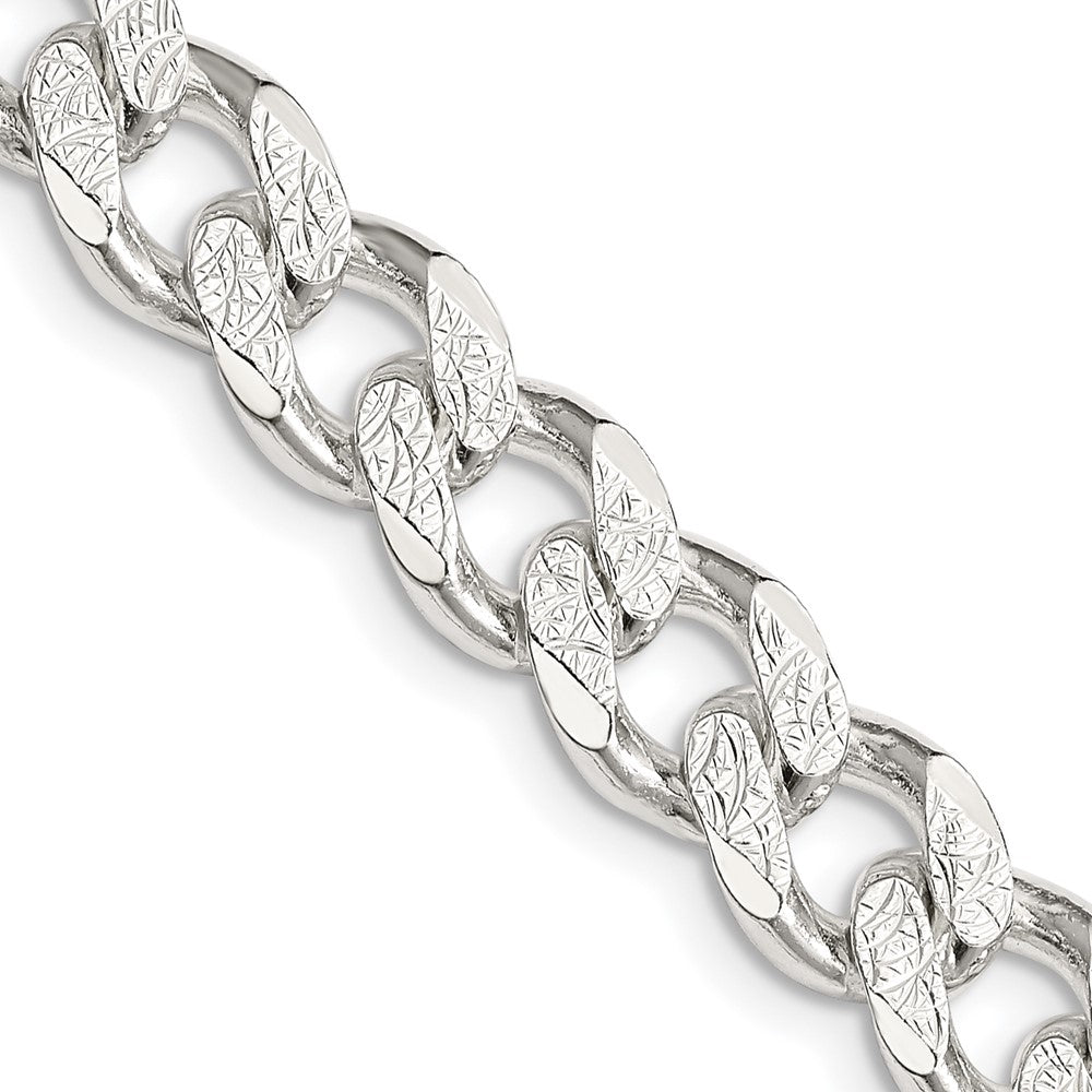 Sterling Silver 9.3mm Pav√á Curb Chain