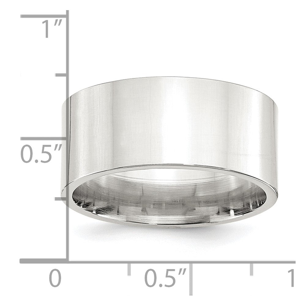 Sterling Silver 10mm Comfort Fit Flat Size 13 Band