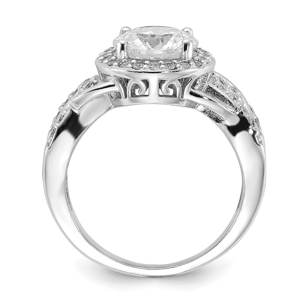Cheryl M Sterling Silver CZ 100-Facet Fancy Ring