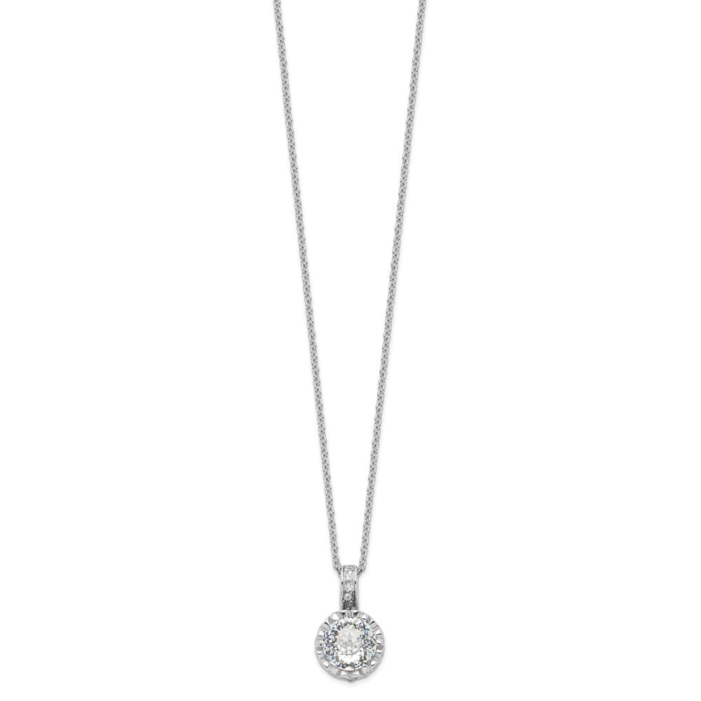 Cheryl M Sterling Silver Rhodium-plated Brilliant-cut and 100 Facet CZ 18 Inch Necklace