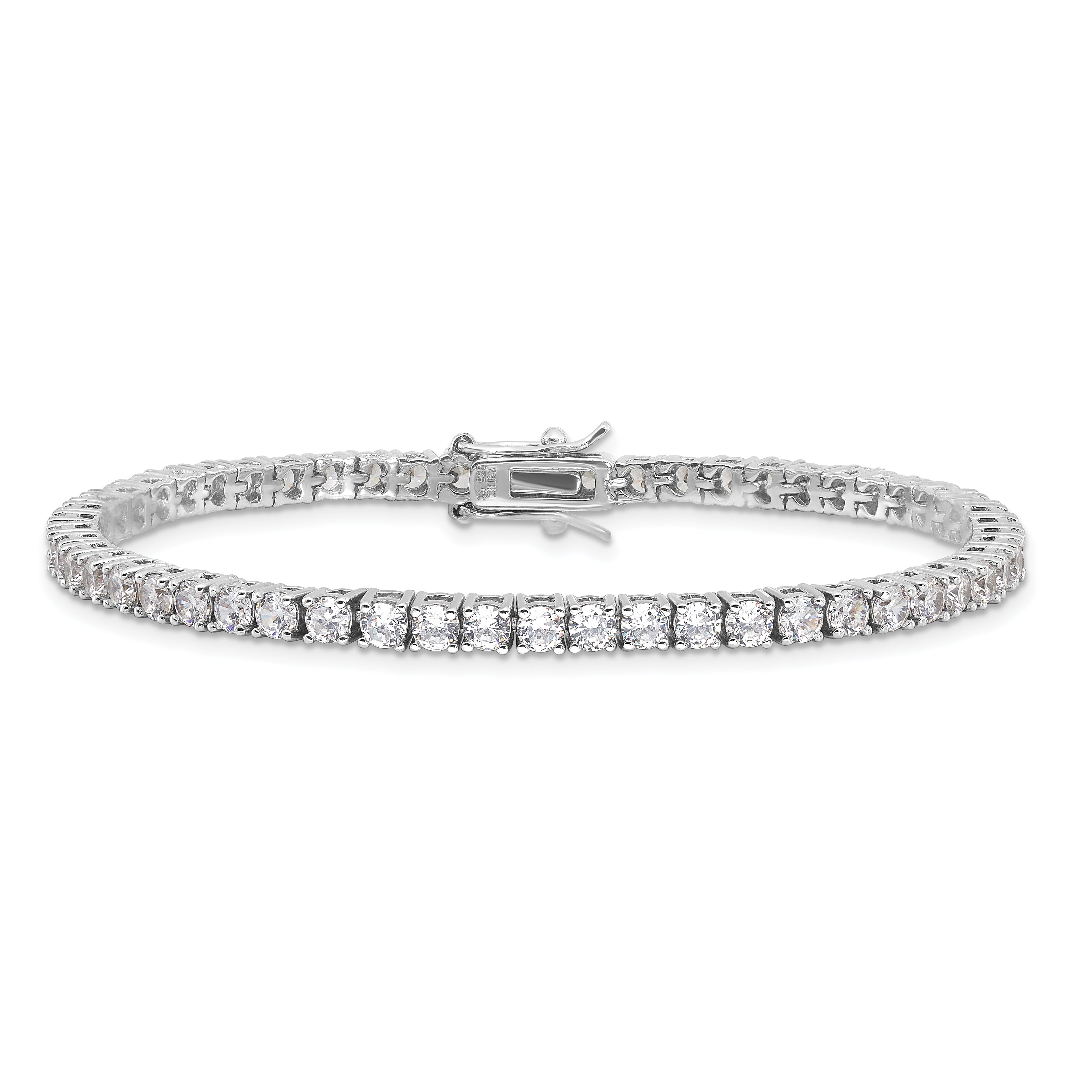 Cheryl M Sterling Silver Rhodium-plated Brilliant-cut CZ 7 Inch Tennis Bracelet