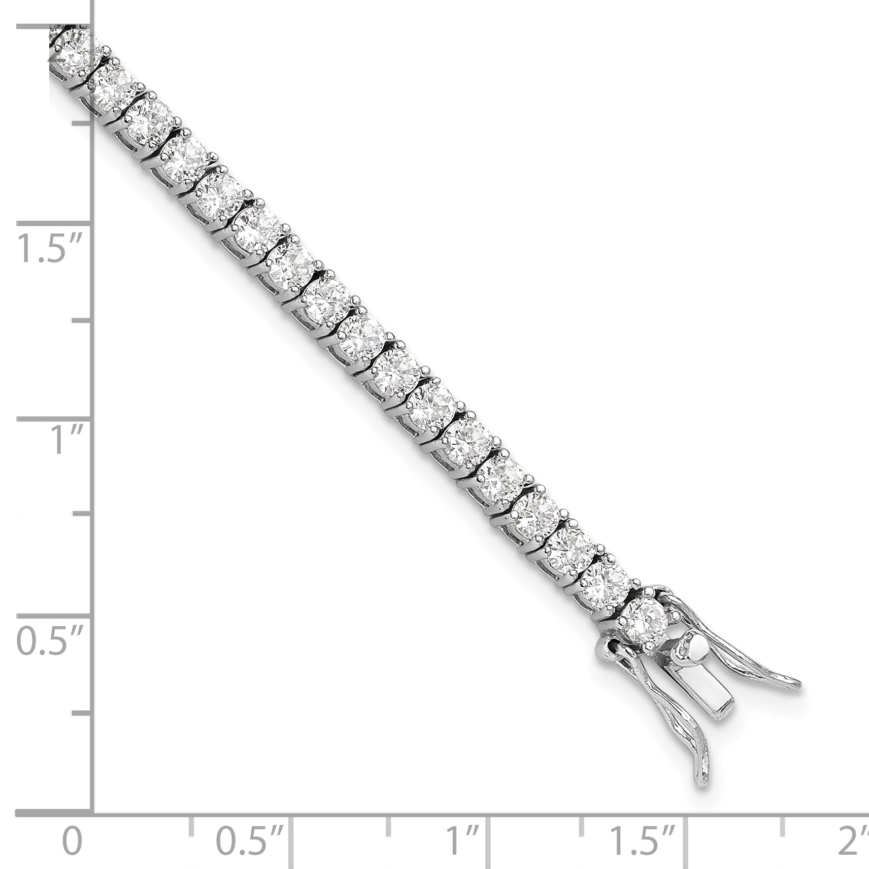 Cheryl M Sterling Silver Rhodium-plated Brilliant-cut CZ 7 Inch Tennis Bracelet