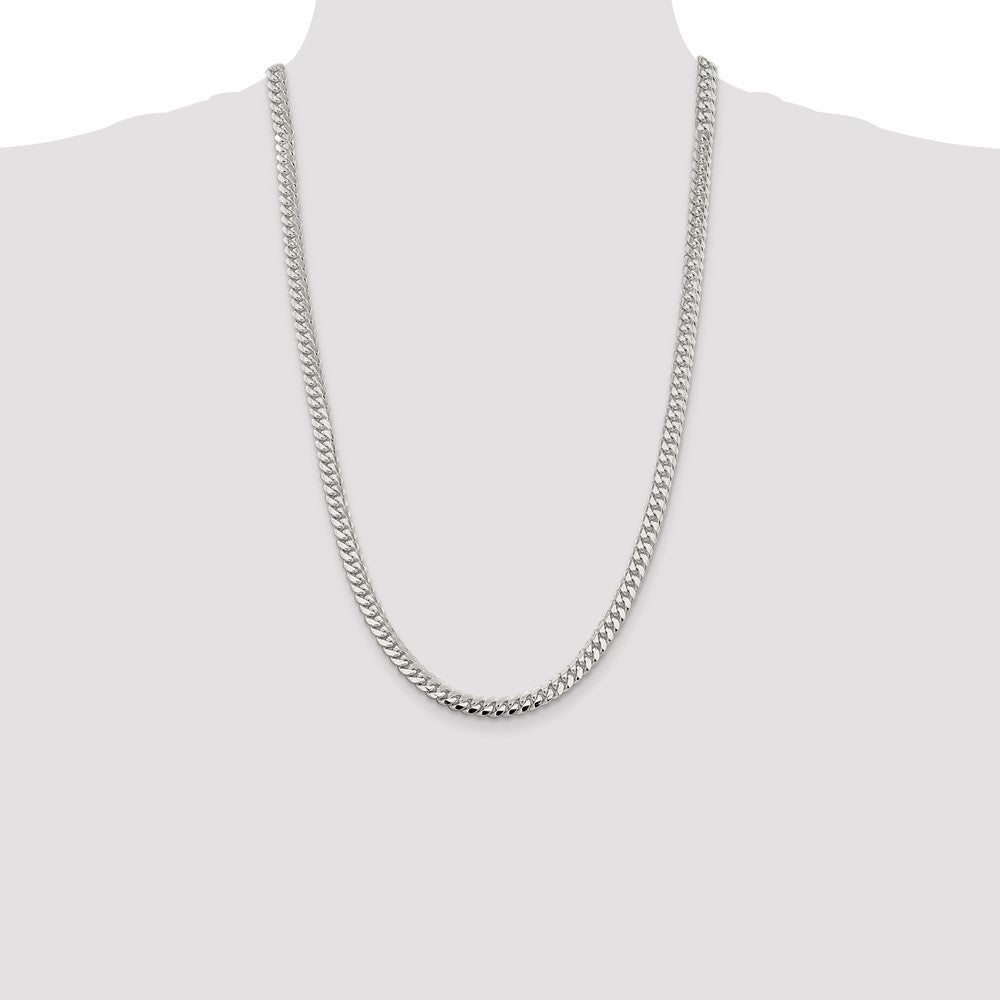 Sterling Silver 6.4mm Polished Domed Curb Chain