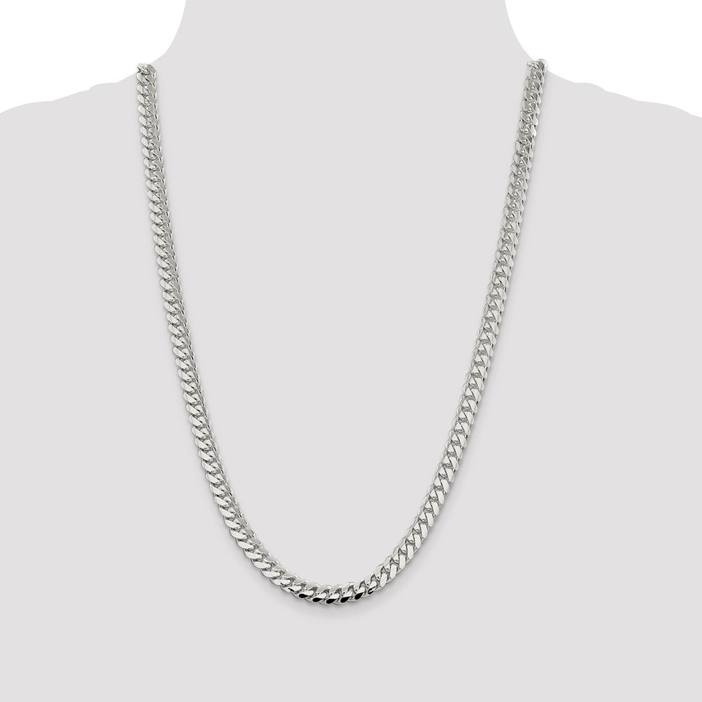 Sterling Silver 7.0mm Polished Domed Curb Chain