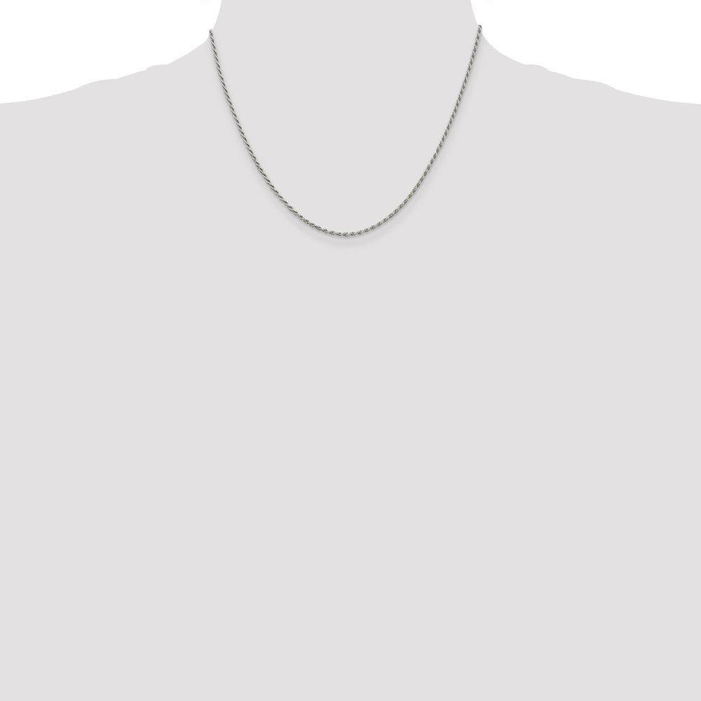 Sterling Silver 1.7mm Diamond-cut Rope Chain