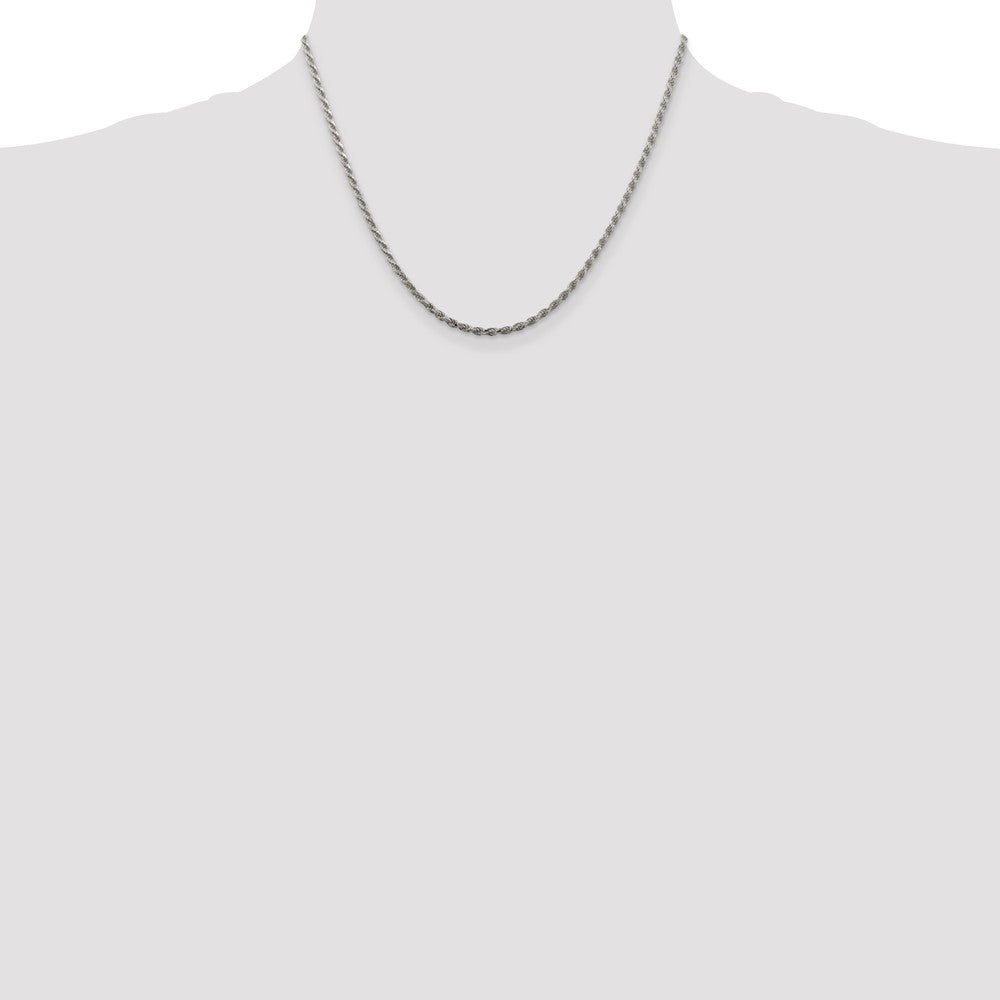 Sterling Silver 2.25mm Diamond-cut Rope Chain