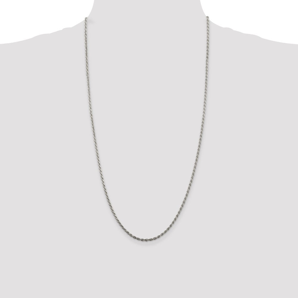 Sterling Silver 2.25mm Diamond-cut Rope Chain
