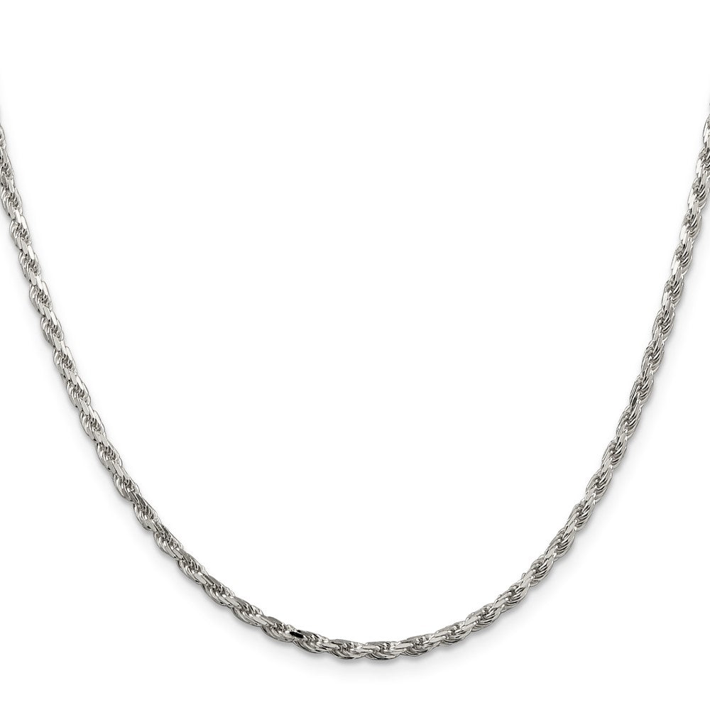 Sterling Silver 2.5mm Diamond-cut Rope Chain