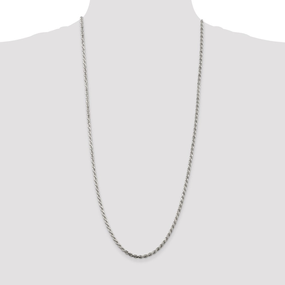 Sterling Silver 3.2mm Diamond-cut Rope Chain