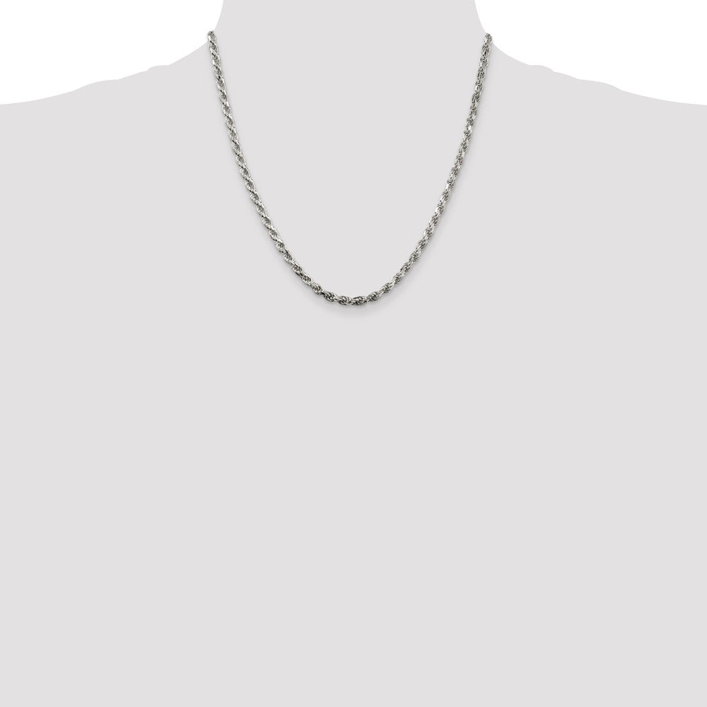 Sterling Silver 3.75mm Diamond-cut Rope Chain