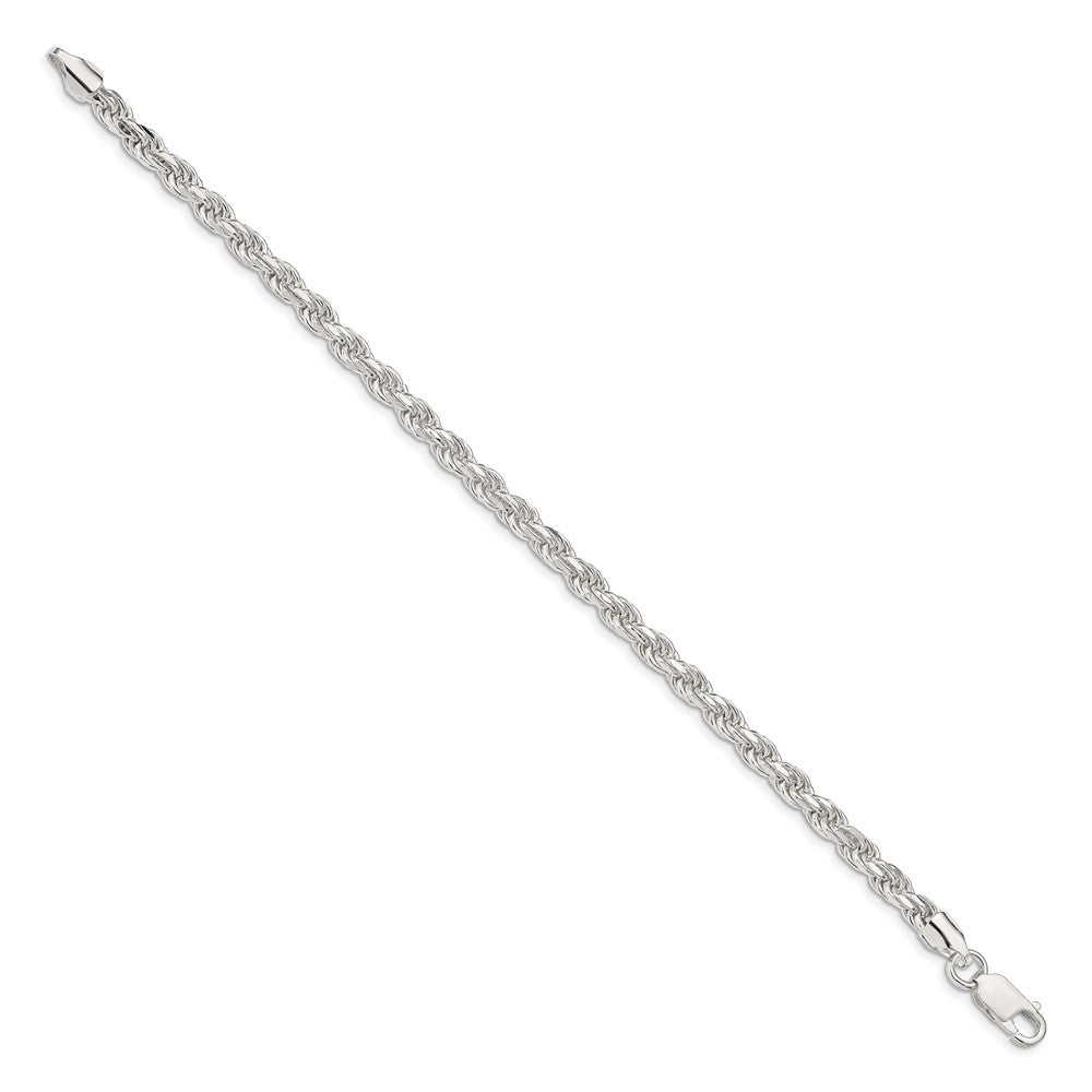Sterling Silver 4.6mm Diamond-cut Rope Chain