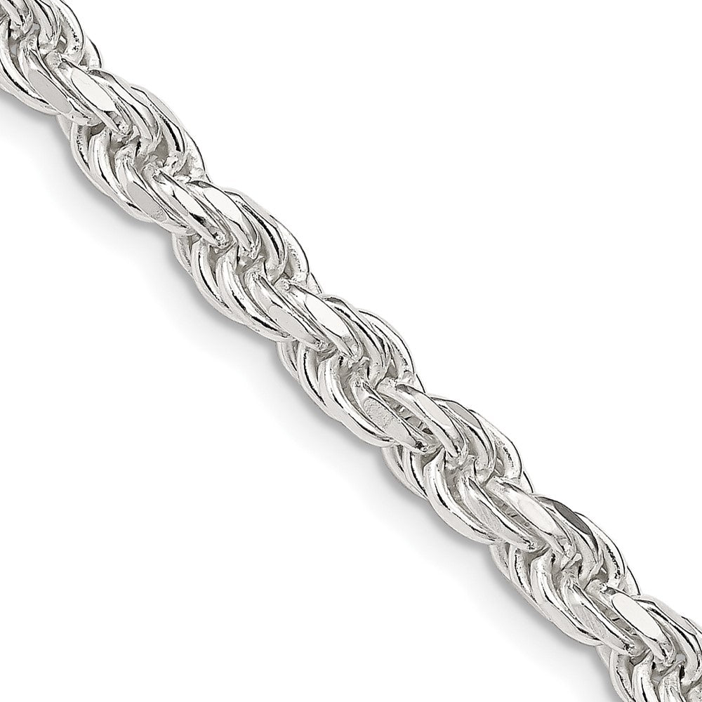 Sterling Silver 4.6mm Diamond-cut Rope Chain