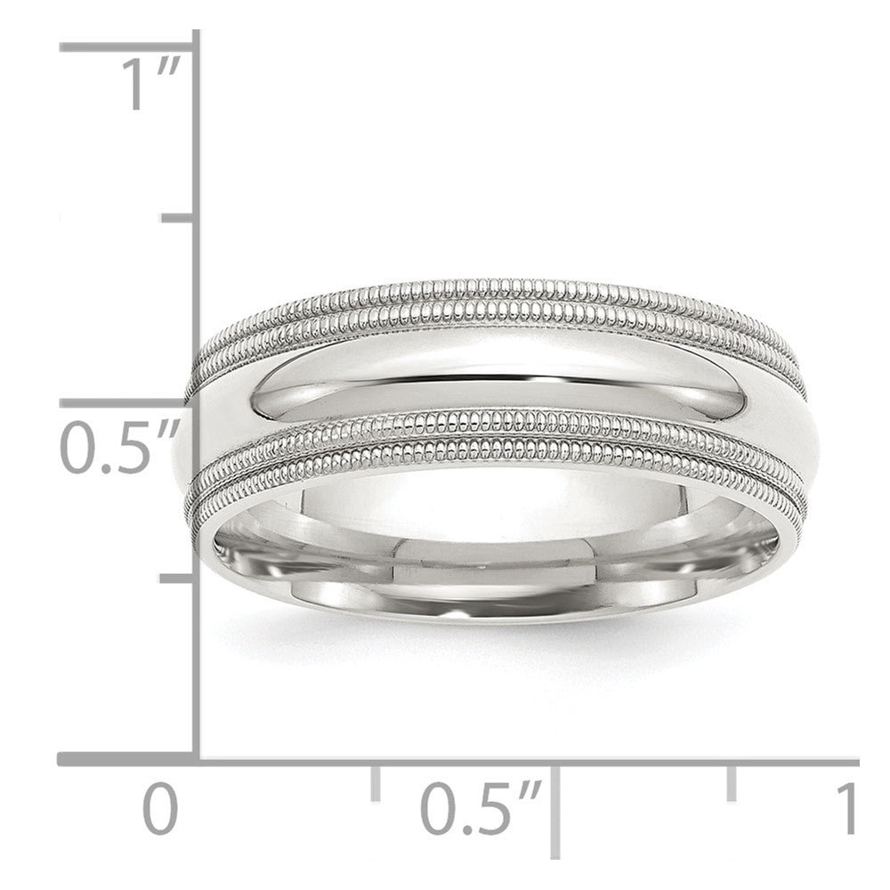 Sterling Silver 7mm Comfort Fit Double Milgrain Size 6 Band