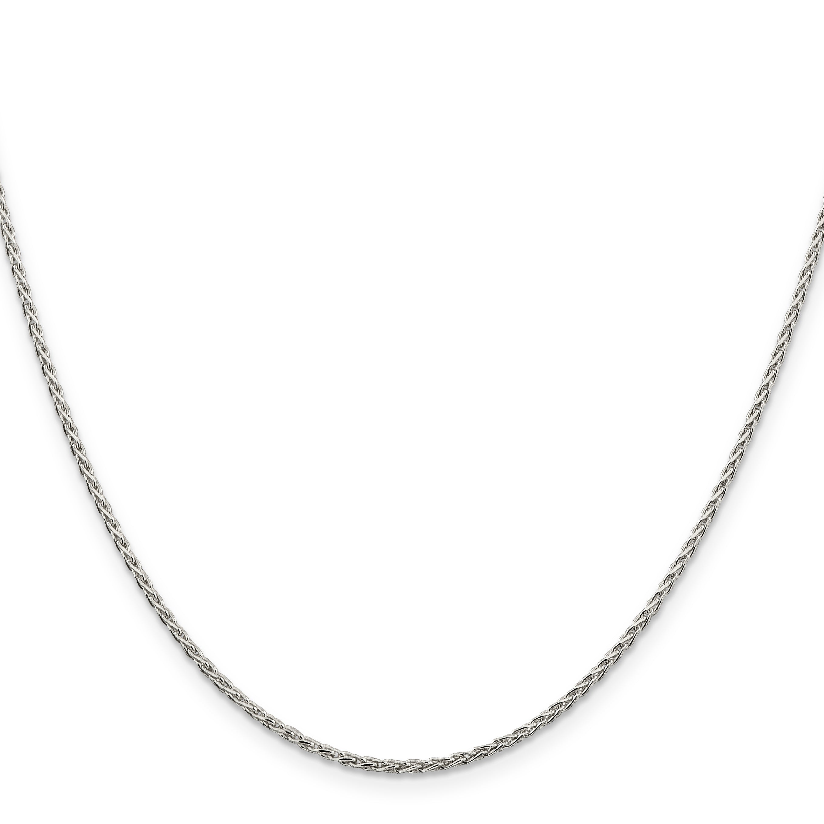 Sterling Silver Rhodium-plated 1.5mm Diamond-Cut Spiga Chain w/2in ext.