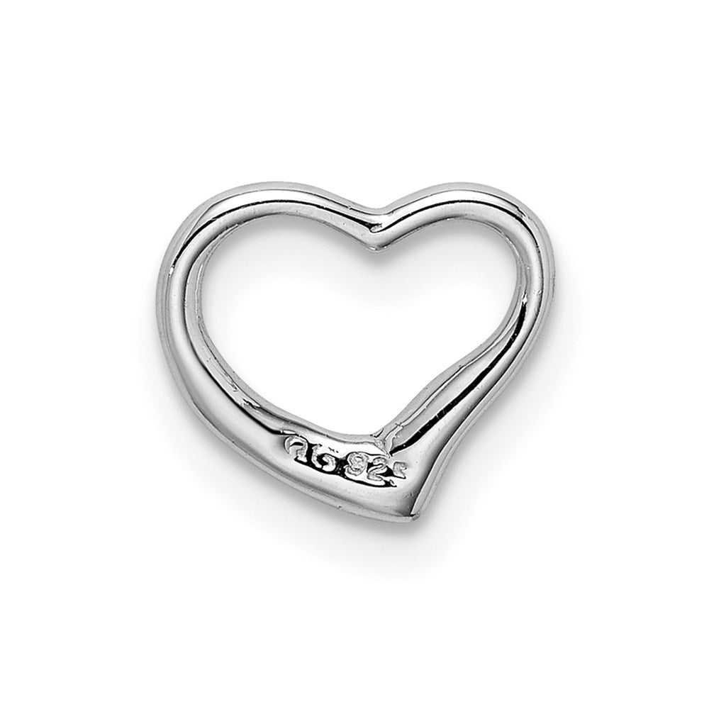 Sterling Silver Rhodium Diamond Floating Heart Pendant
