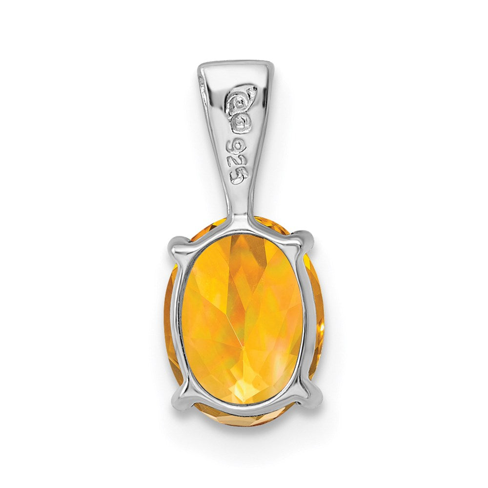 Sterling Silver Rhodium Citrine Pendant