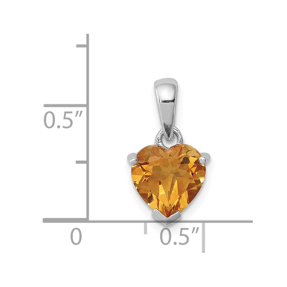 Sterling Silver Rhodium Citrine Pendant