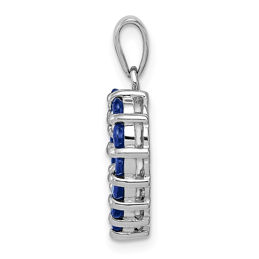 Sterling Silver Rhodium-plated Sapphire Pendant