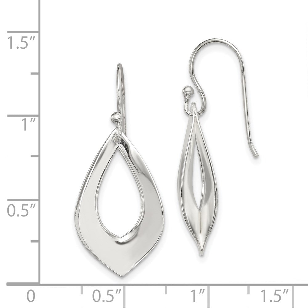 Sterling Silver Polished Teardrop Dangle Earrings