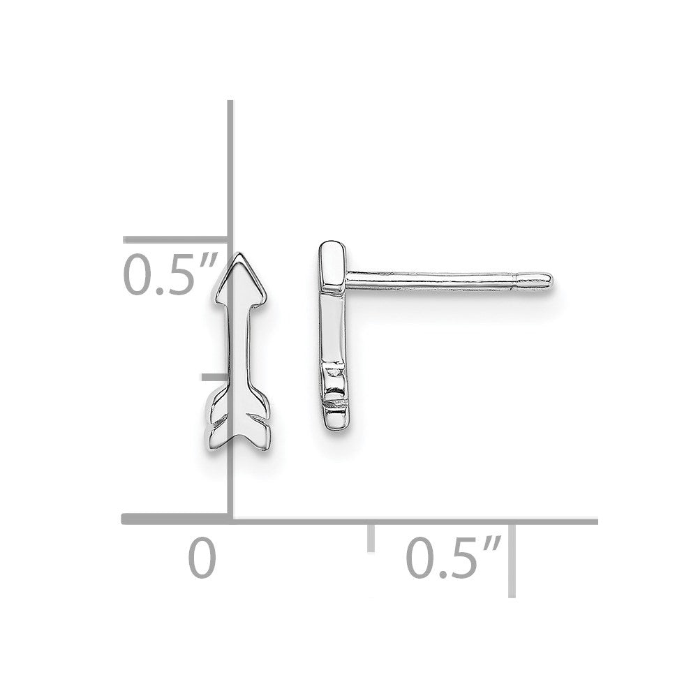 Sterling Silver Rhodium-plated Arrow Post Earrings
