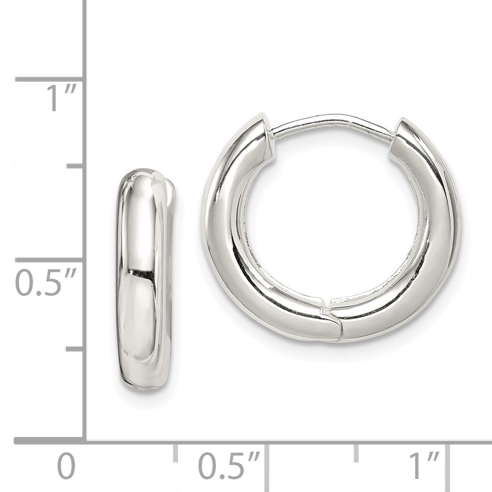 Sterling Silver Polished Hinged Hoop Earrings