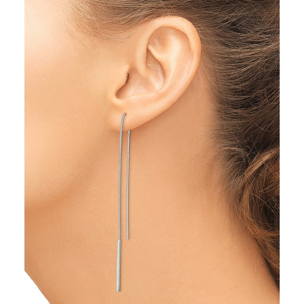 Sterling Silver Polished Bar Threader Earrings