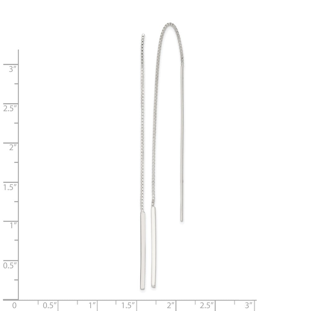 Sterling Silver Polished Bar Threader Earrings